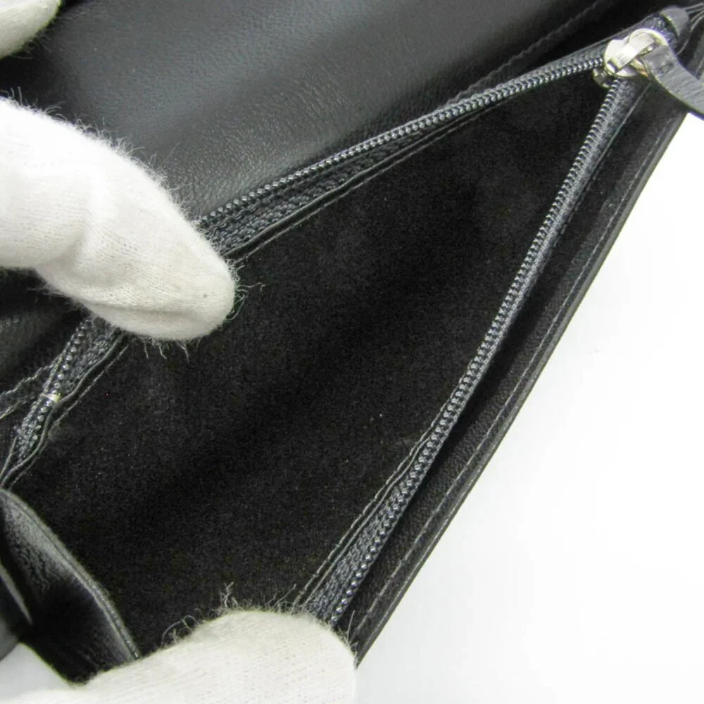 CHANEL black leather